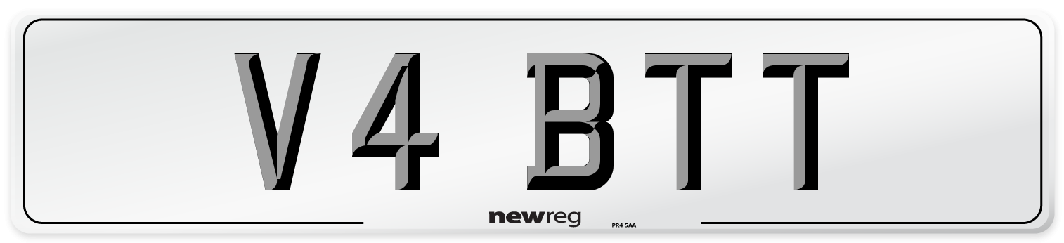 V4 BTT Number Plate from New Reg
